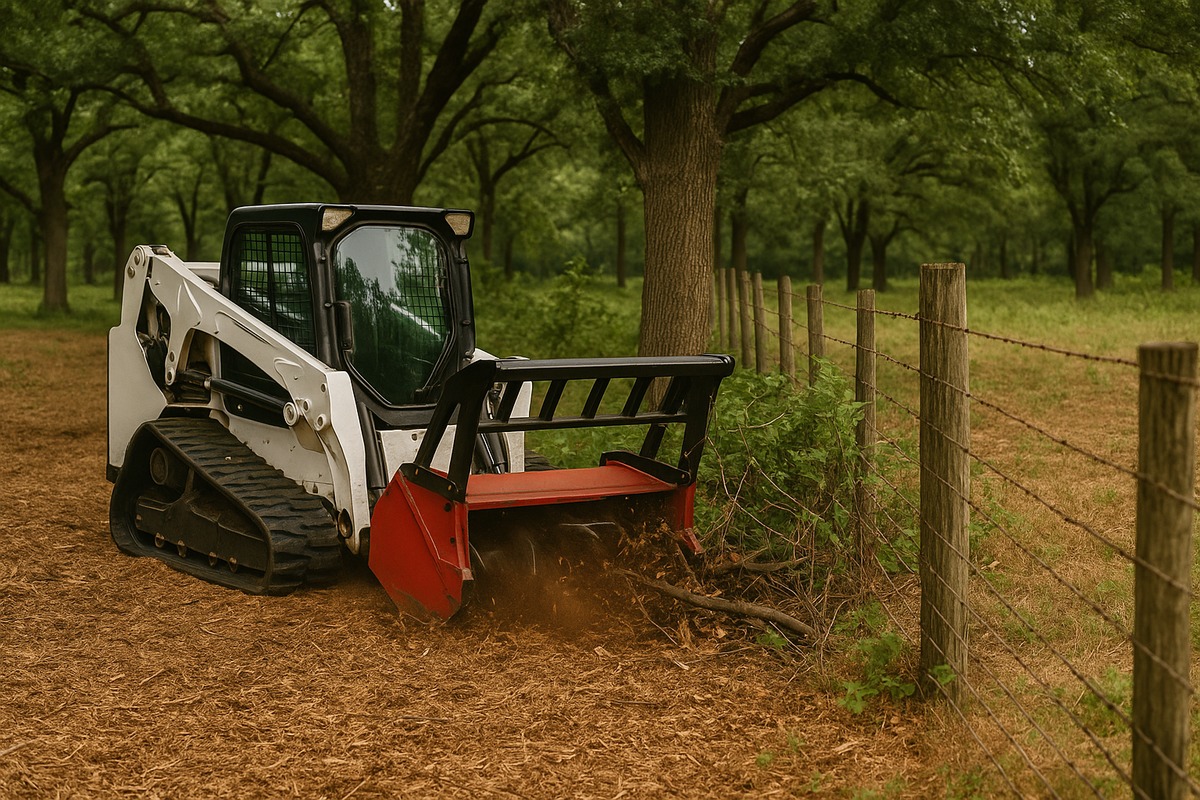 Clearing along a fence line